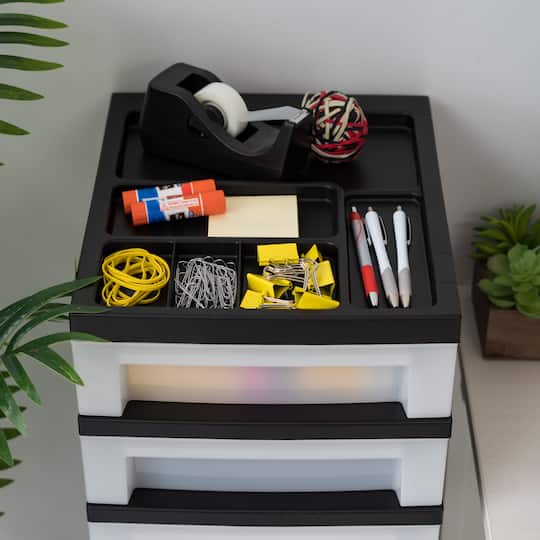 IRIS Black 9Drawer Storage Cart with Organizer Top Michaels